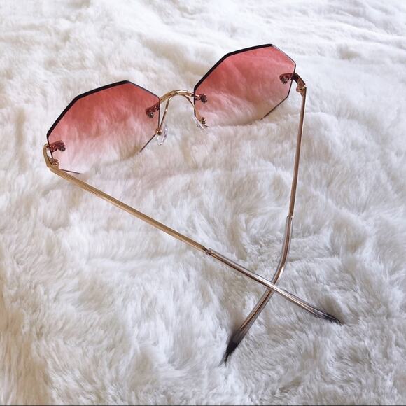 Alaiya Pink Octogonal Ombre Sunglasses - Picture 6 of 9